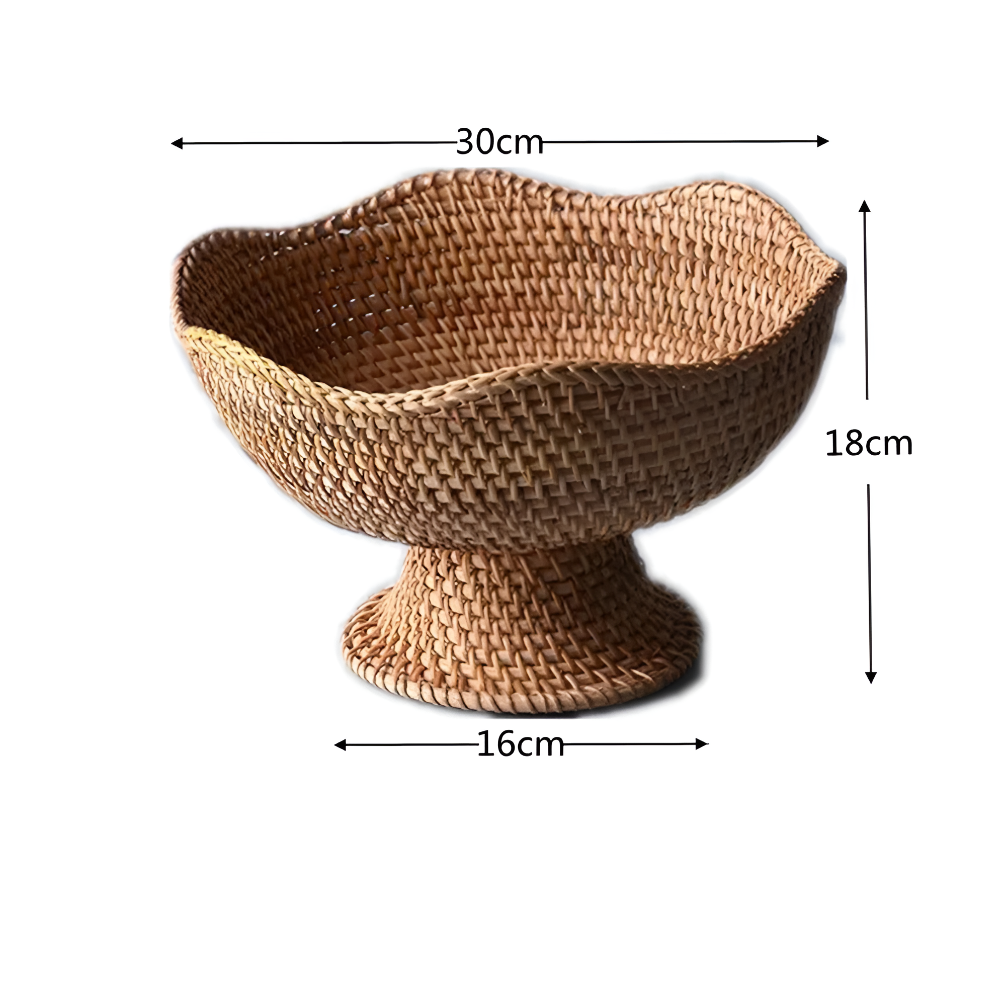 WeaveBloom – Handwoven Rattan Fruit Basket Natural Kitchen Decor