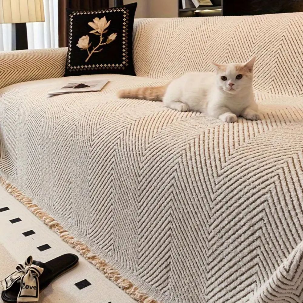 HarrowWeave Cover - Couch Cover - Herringbone Style - Non Slip Protection