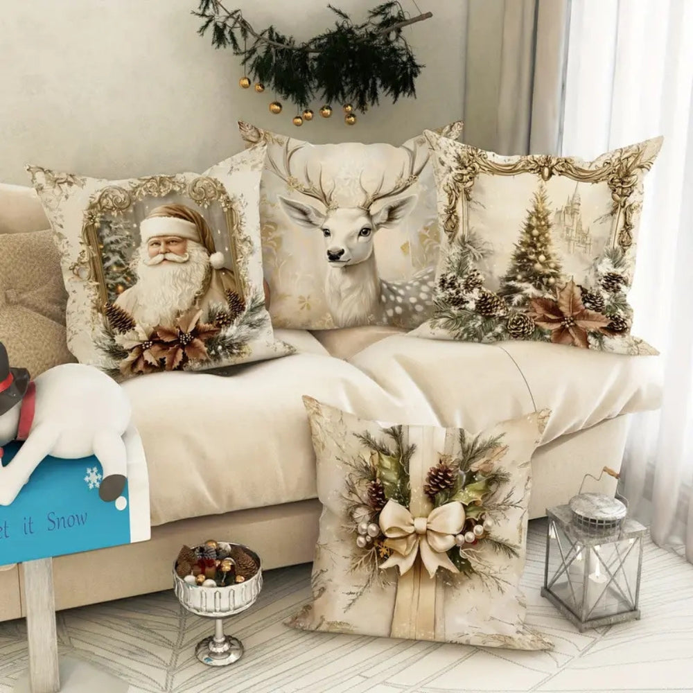 GildedNoel – Velvet Christmas Cushion Cover