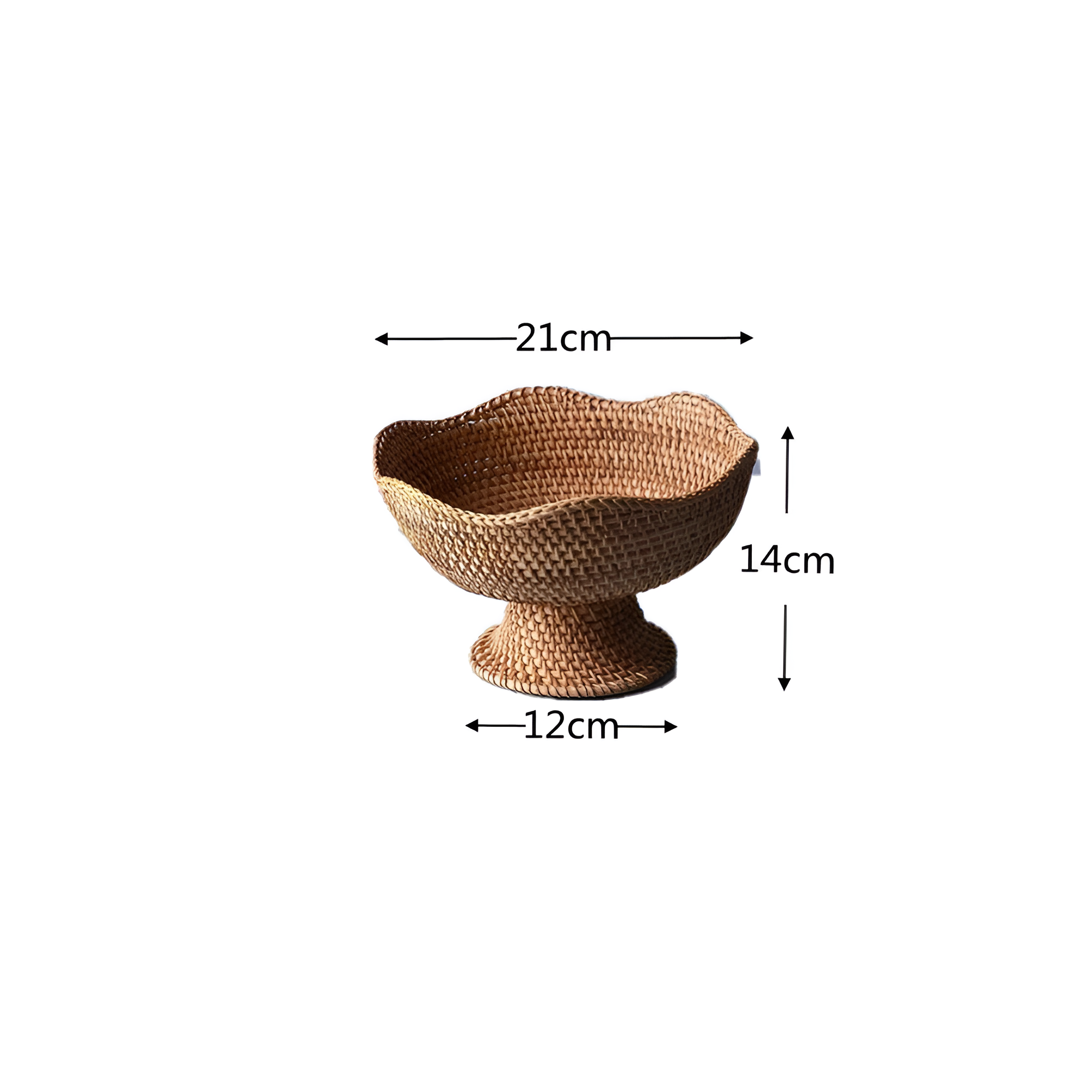 WeaveBloom – Handwoven Rattan Fruit Basket Natural Kitchen Decor