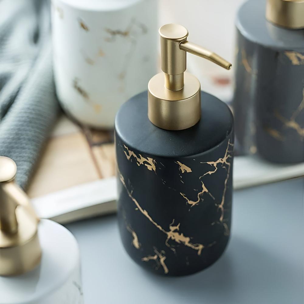 Auremar – Golden Marble Ceramic Soap Dispenser