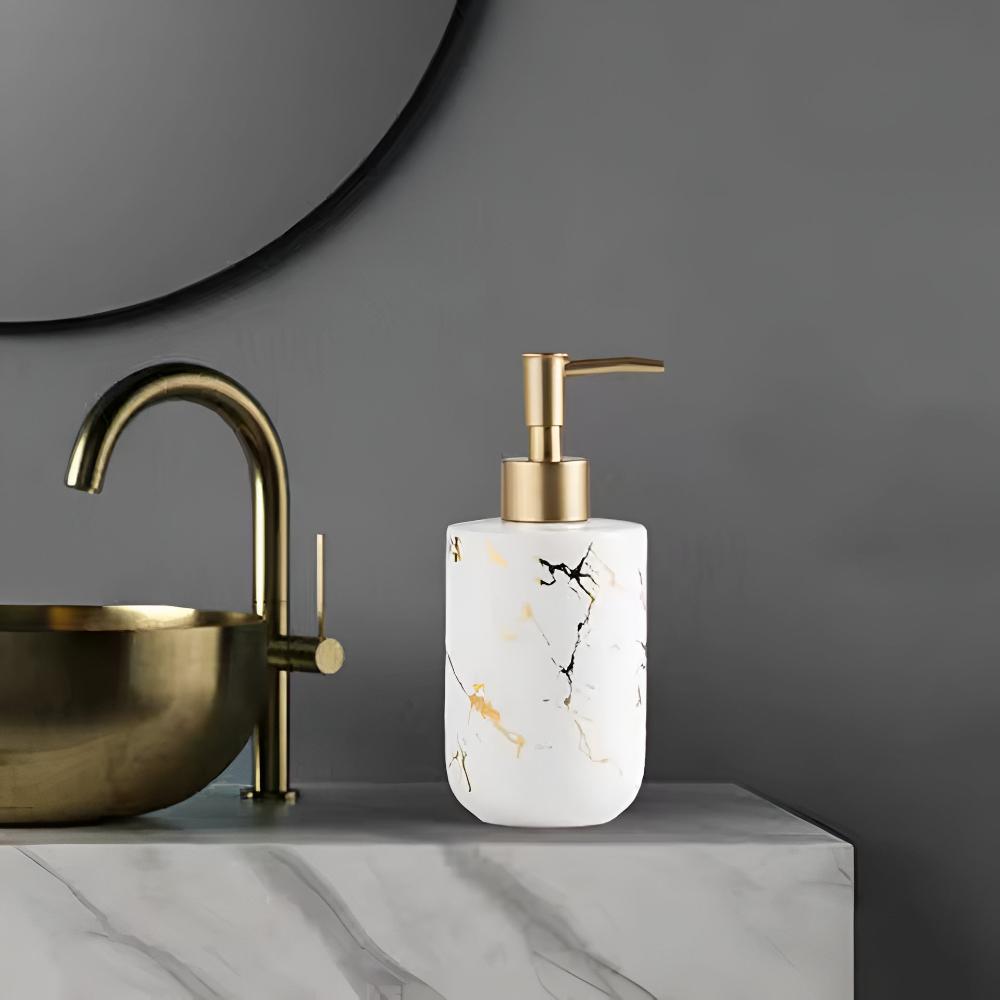 Auremar – Golden Marble Ceramic Soap Dispenser