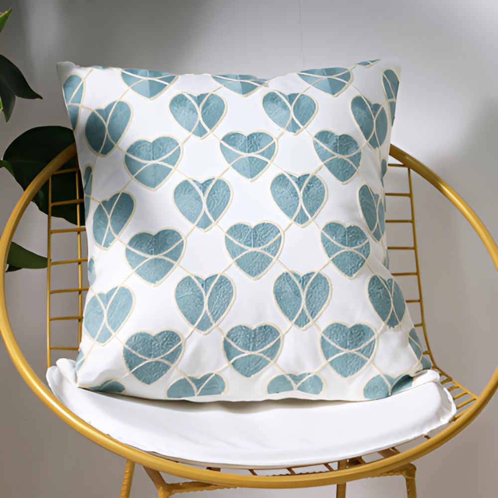TideSketch – Embroidered Ocean Cushion Cover