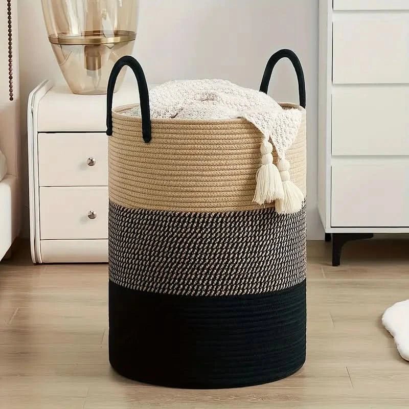 RopeHaven – Foldable Woven Rope Laundry Basket – Robust, Stylish Storage