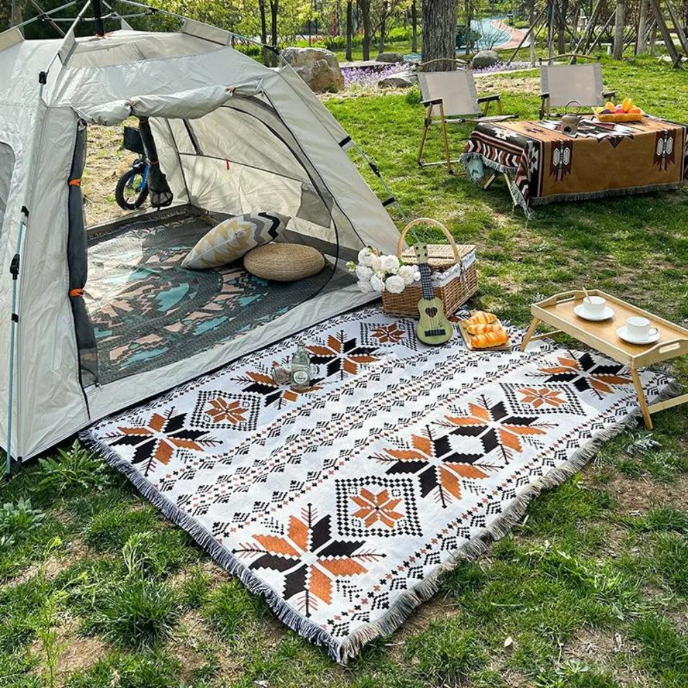 DesertLoom Blanket - Picnic Mat - Boho Style - Moroccan Pattern Comfort