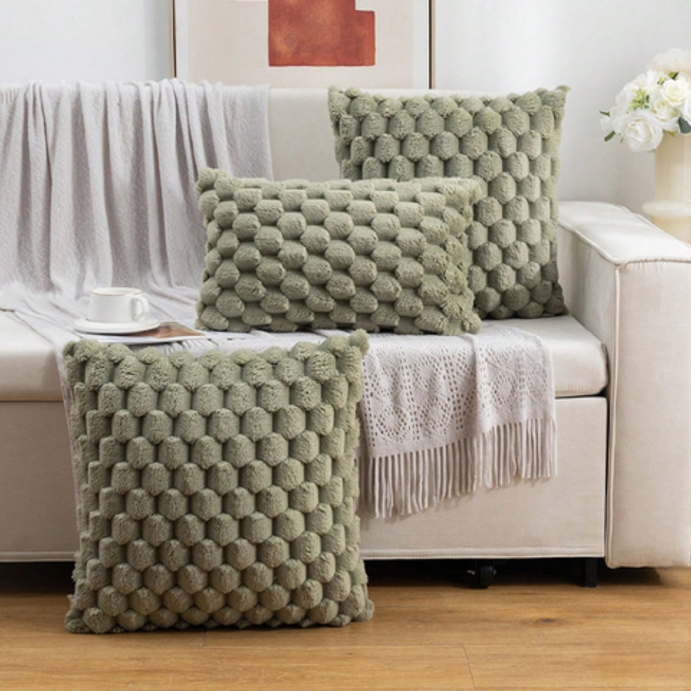 PuffWeave – Plush 3D Cushion Cover