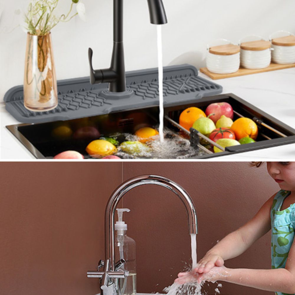 Aeris Kitchen Sink Mat - Rubber, Draining Design, Flexible Edges 2