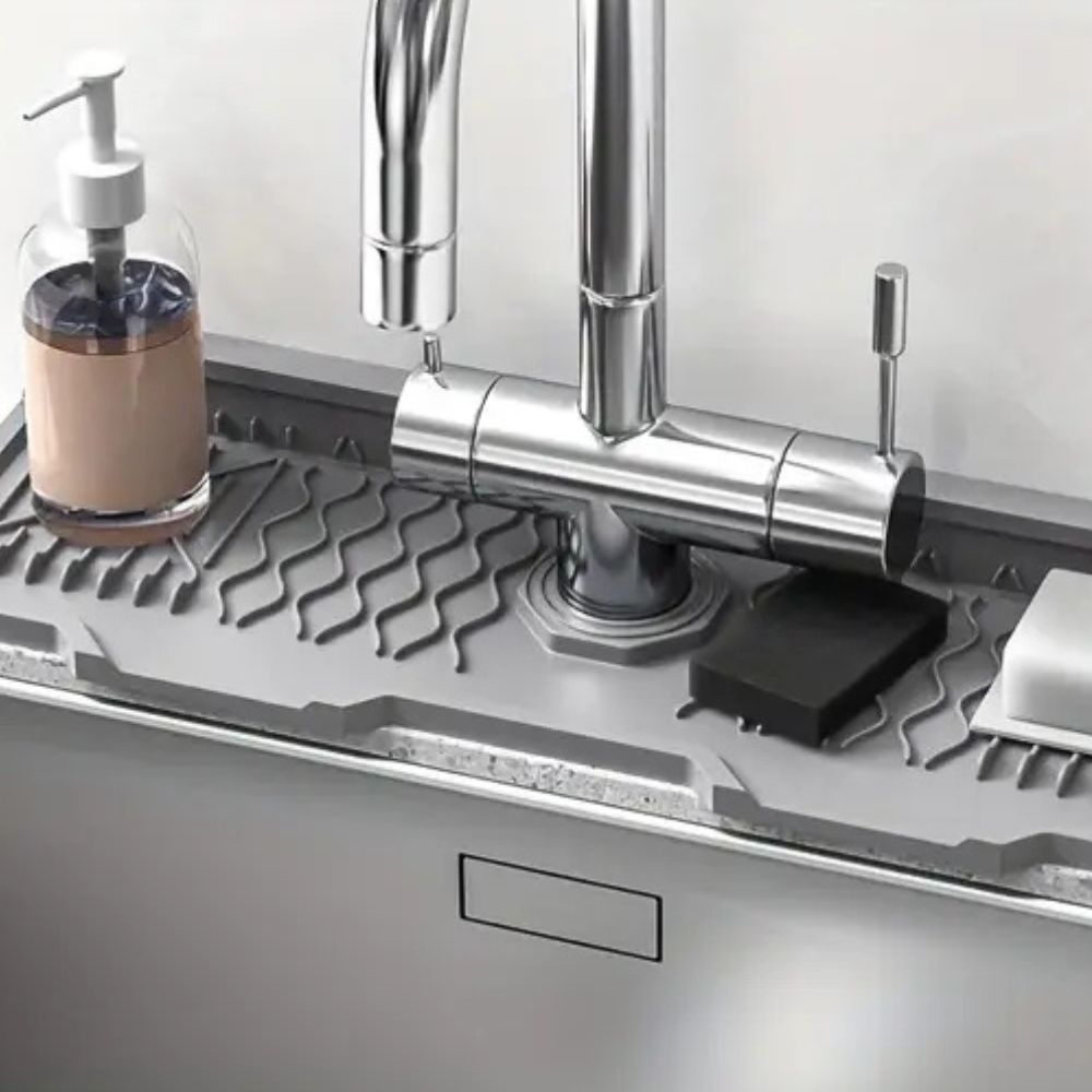 Aeris Kitchen Sink Mat - Rubber, Draining Design, Flexible Edges 5