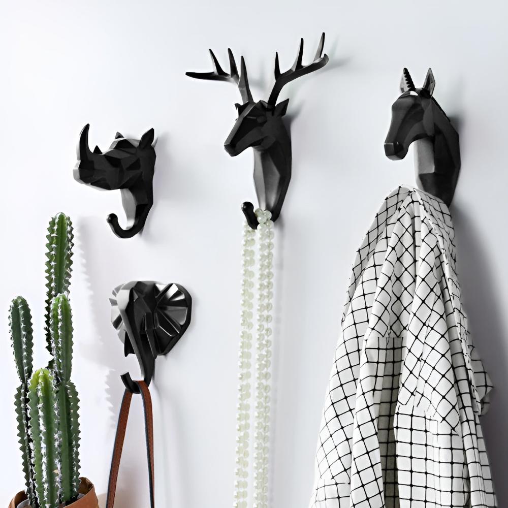 Aero Animal Head Wall Hook - Durable Resin, Whimsical Key Holder for Wall 1
