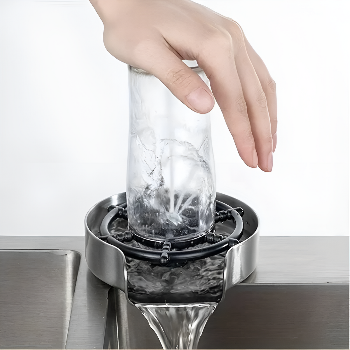Aero Glass Rinser for Sink - Stainless Steel, High-Pressure Jets 1