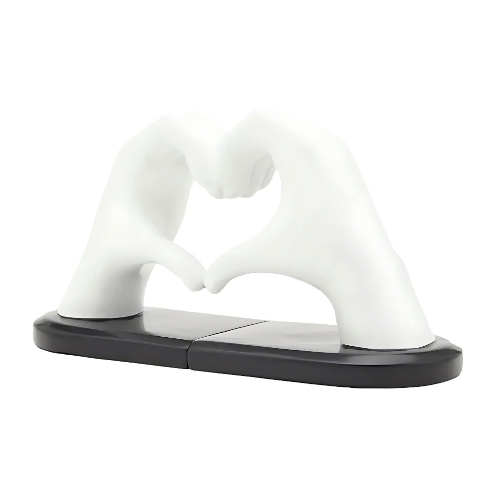 Amora Decorative Bookends - Resin Heart Gesture, Elegant Design 2