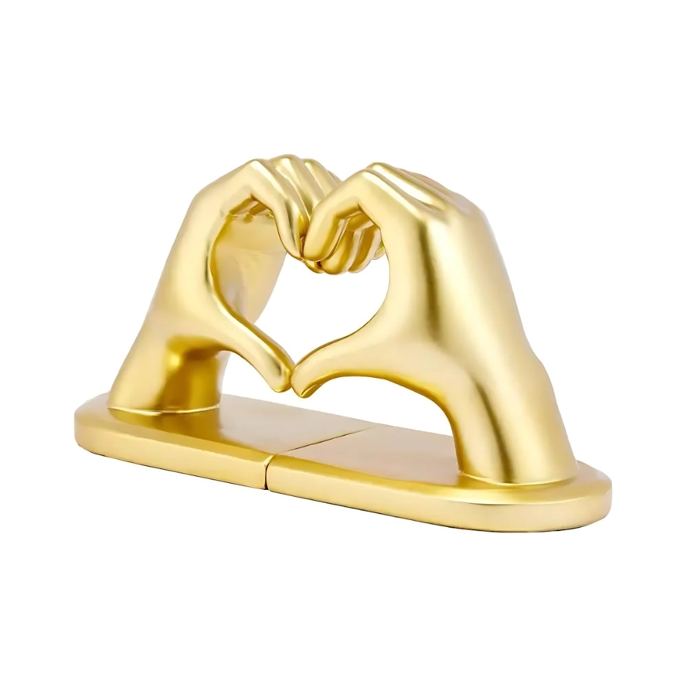 Amora Decorative Bookends - Resin Heart Gesture, Elegant Design 3