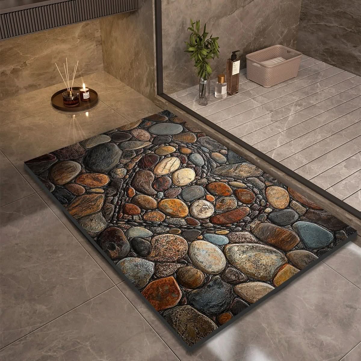 AquaSoft Bath Mat - Diatomaceous Earth, Non-Slip Quick-Drying Design 0