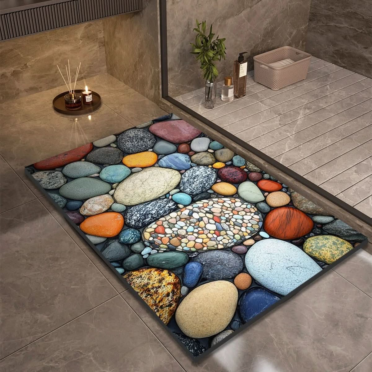 AquaSoft Bath Mat - Diatomaceous Earth, Non-Slip Quick-Drying Design 2