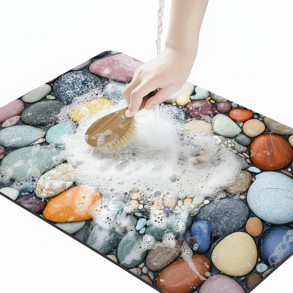 AquaSoft Bath Mat - Diatomaceous Earth, Non-Slip Quick-Drying Design 4