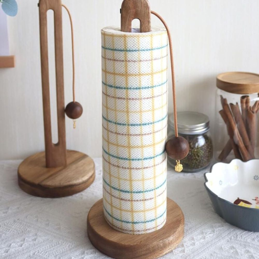 Arden Toilet Paper Holder Stand - Premium Acacia Wood, Modern Design 2