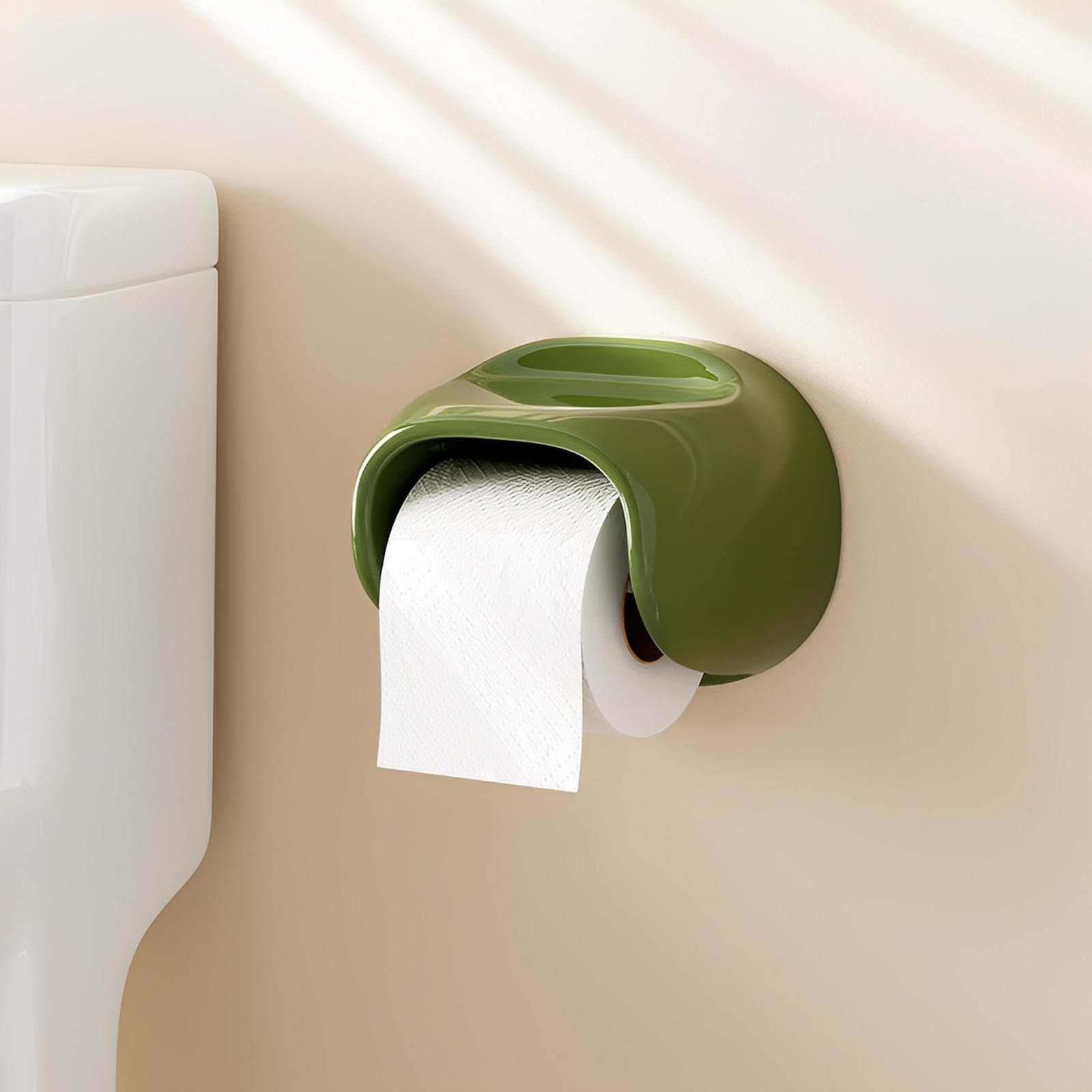 Ari Toilet Paper Holder Stand - High-Gloss, Modern Adhesive Design 5
