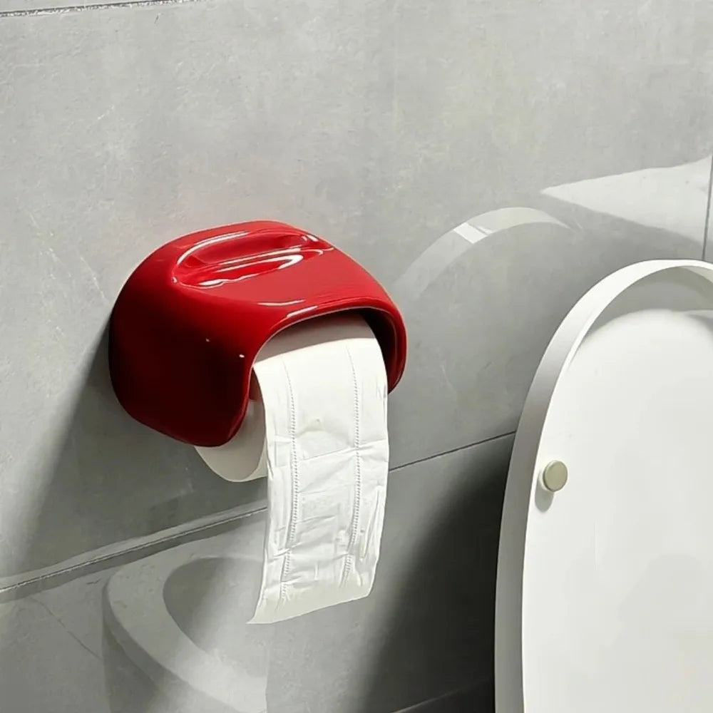 Ari Toilet Paper Holder Stand - High-Gloss, Modern Adhesive Design 7