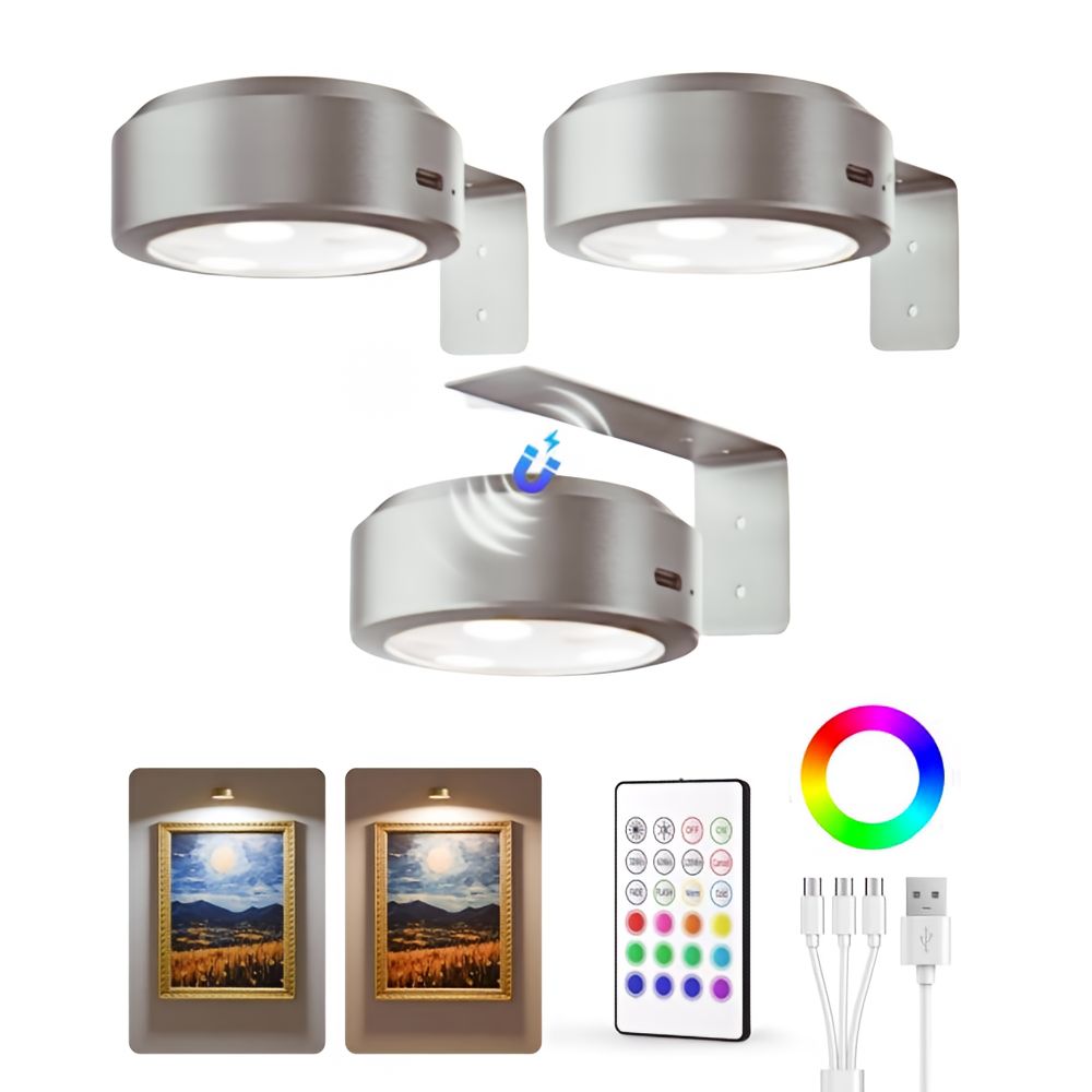 ArtLume LED Spotlight Set - Wireless Rechargeable Remote Control Spot Lights 6