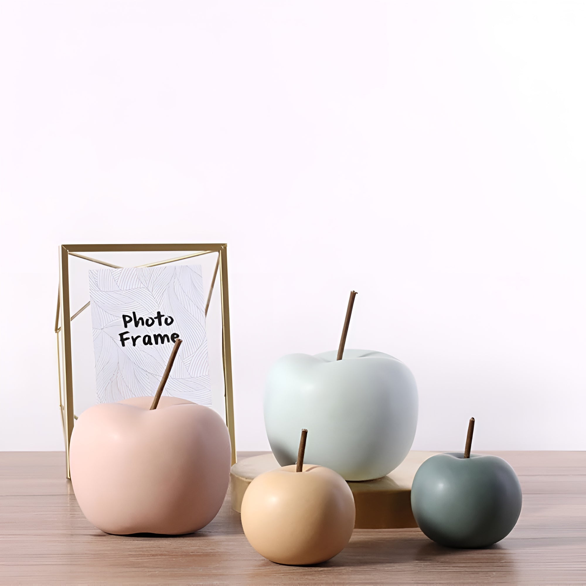 Artis Apple Ornament - Handcrafted Ceramic, Pastel Hues 1