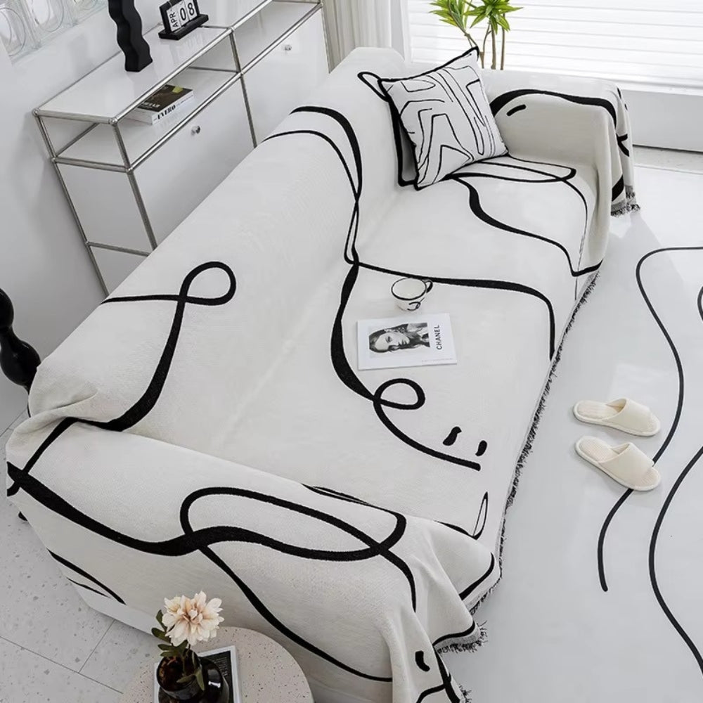 Astra Sofa Cover - Reversible Chenille, Abstract Design 2