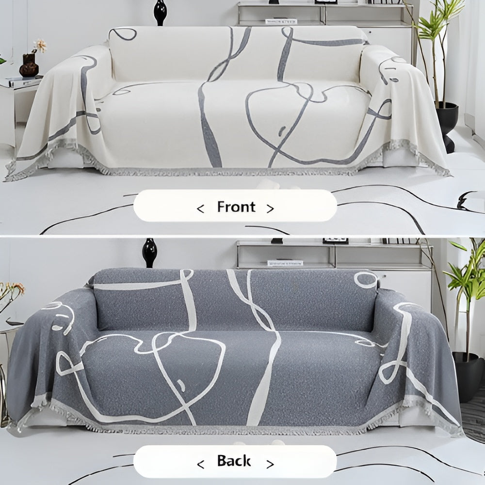 Astra Sofa Cover - Reversible Chenille, Abstract Design 5
