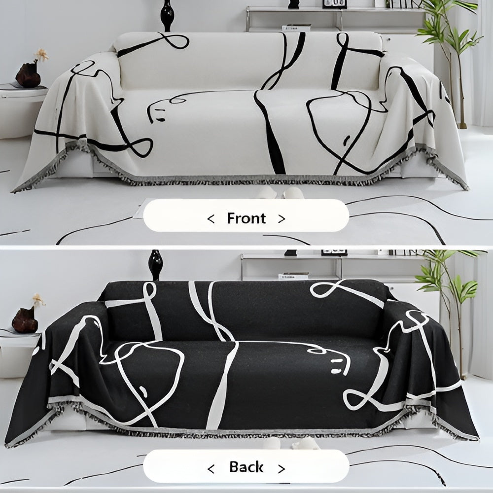 Astra Sofa Cover - Reversible Chenille, Abstract Design 6