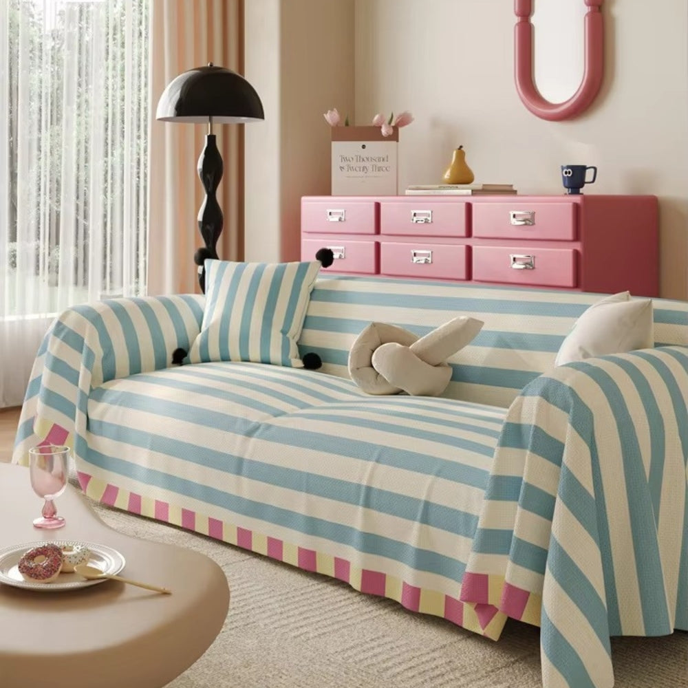 Astra Sofa Cover - Soft Microfiber, Striped Design 2