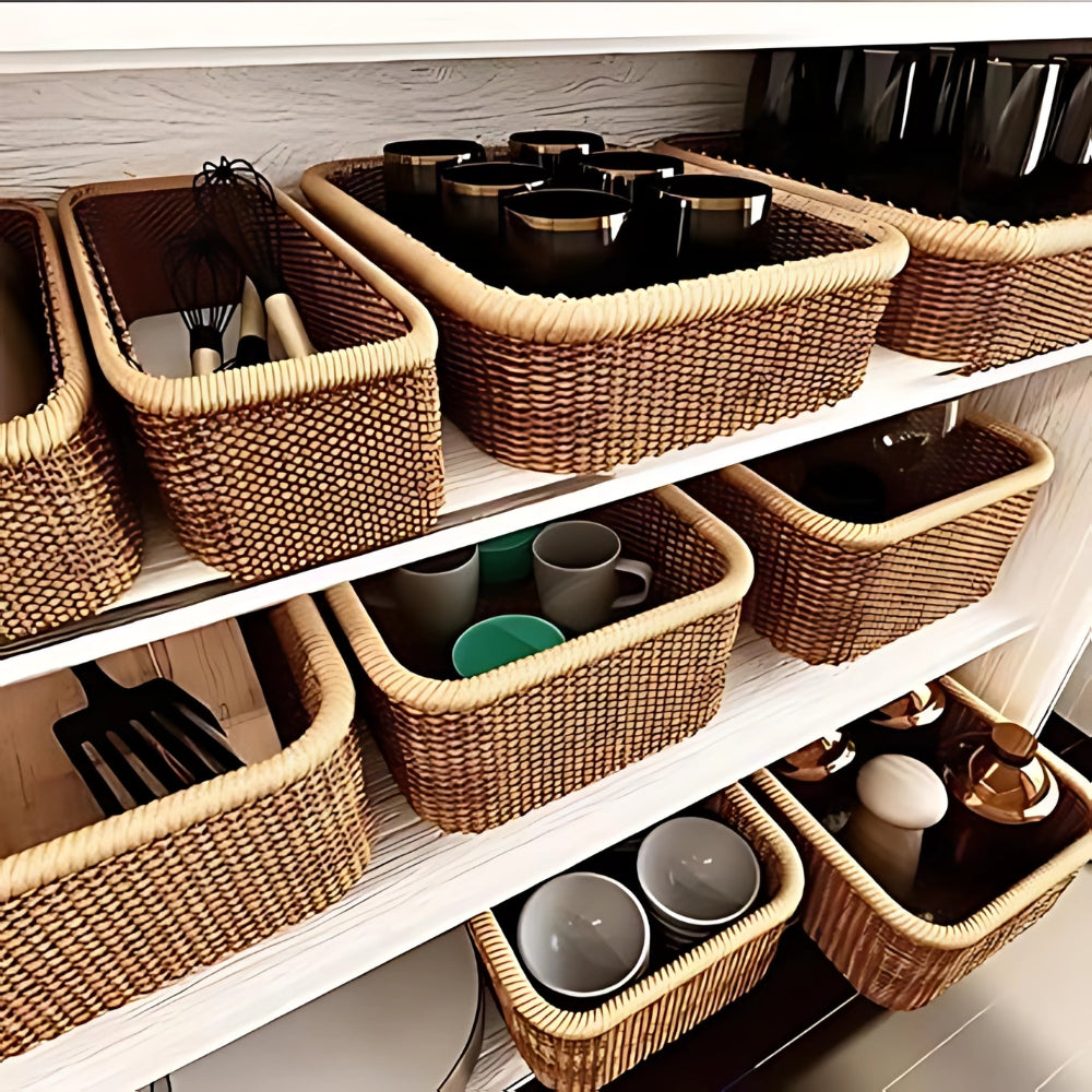 Astra Storage Basket - Hand-Woven Wicker, Rustic Charm 2