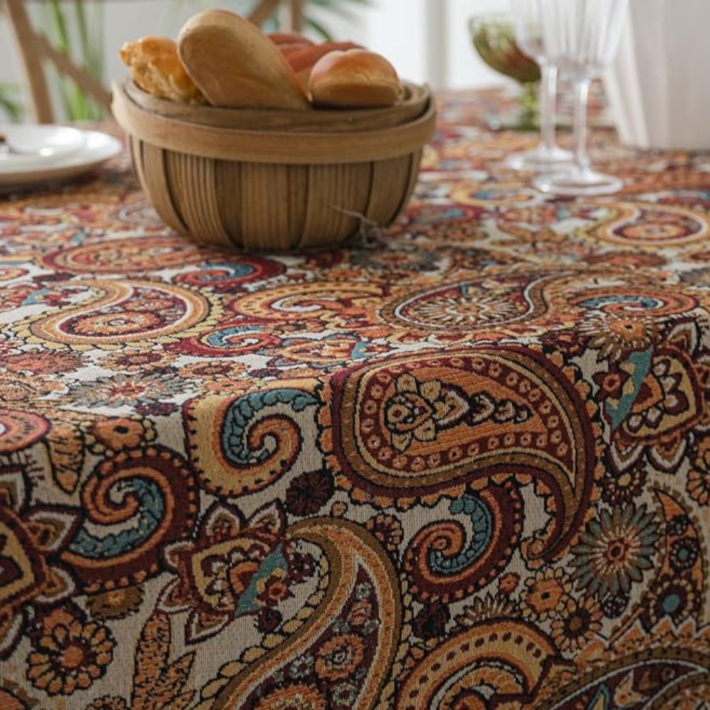 Aurelia Tablecloth - Microfiber Blend, Fringed Tassel Edges 2