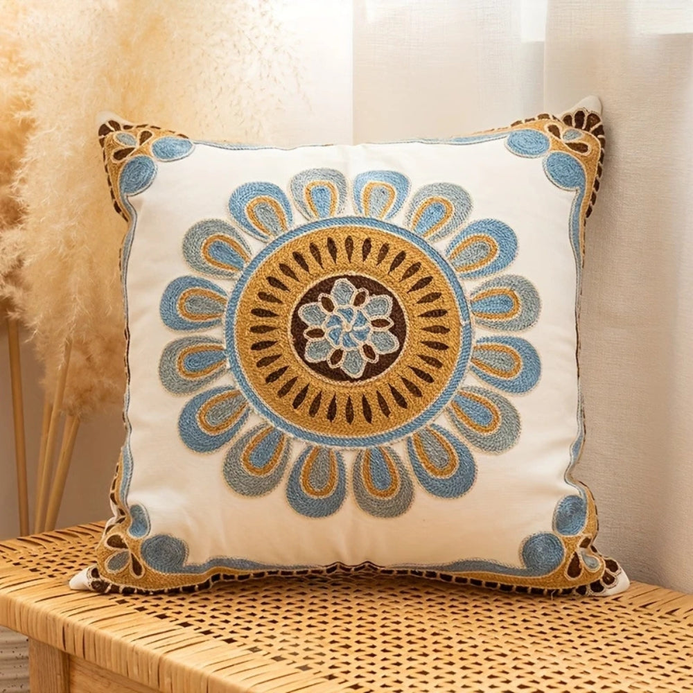 Aureus Sofa Cushion Covers - Embroidered Microfiber, 18x18 0