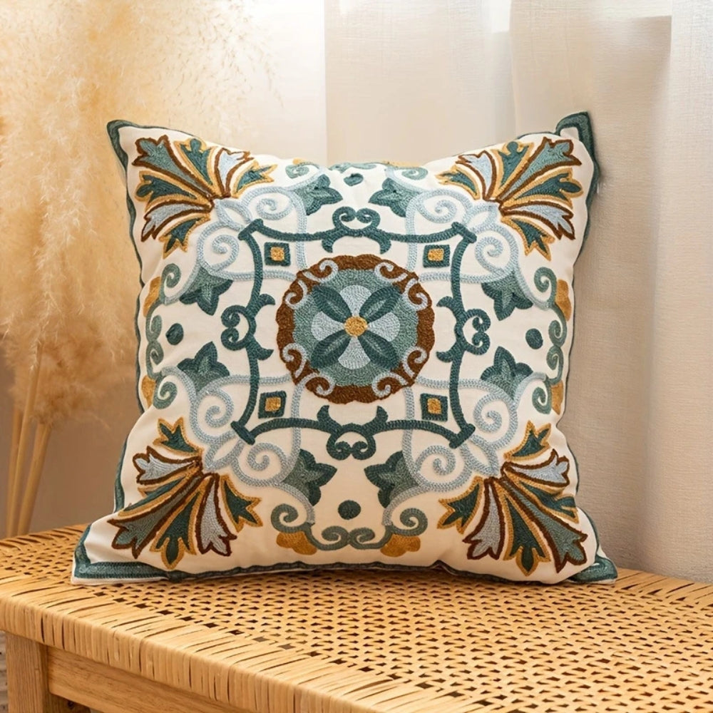 Aureus Sofa Cushion Covers - Embroidered Microfiber, 18x18 2