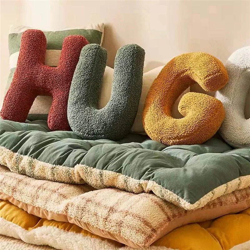Aveline Velvet Cushion - Soft Fabric, Personalized Alphabet Design 2