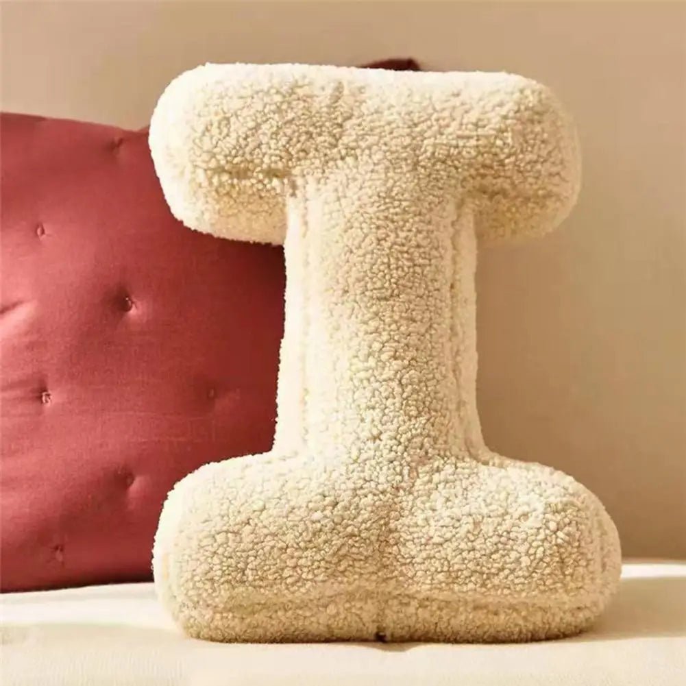 Aveline Velvet Cushion - Soft Fabric, Personalized Alphabet Design 4