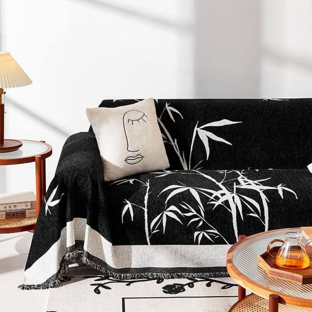 Bamboo Whisper Sofa Cover - Chenille Fabric, Elegant Bamboo Design 2