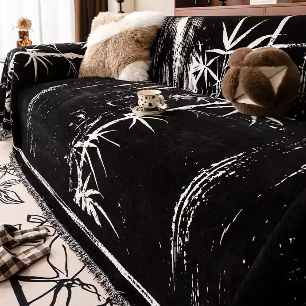 Bamboo Whisper Sofa Cover - Chenille Fabric, Elegant Bamboo Design 3