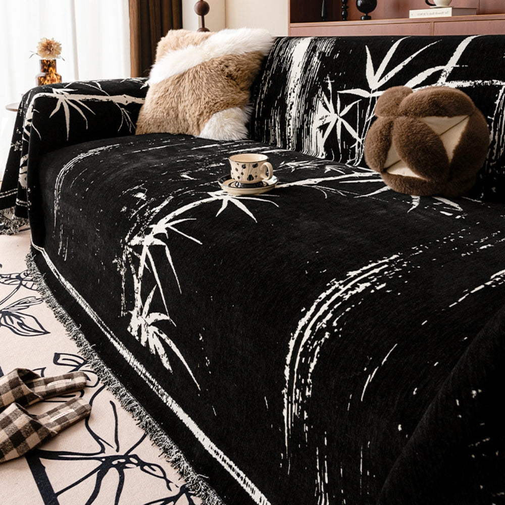 Bamboo Whisper Sofa Cover - Chenille Fabric, Elegant Bamboo Design 7