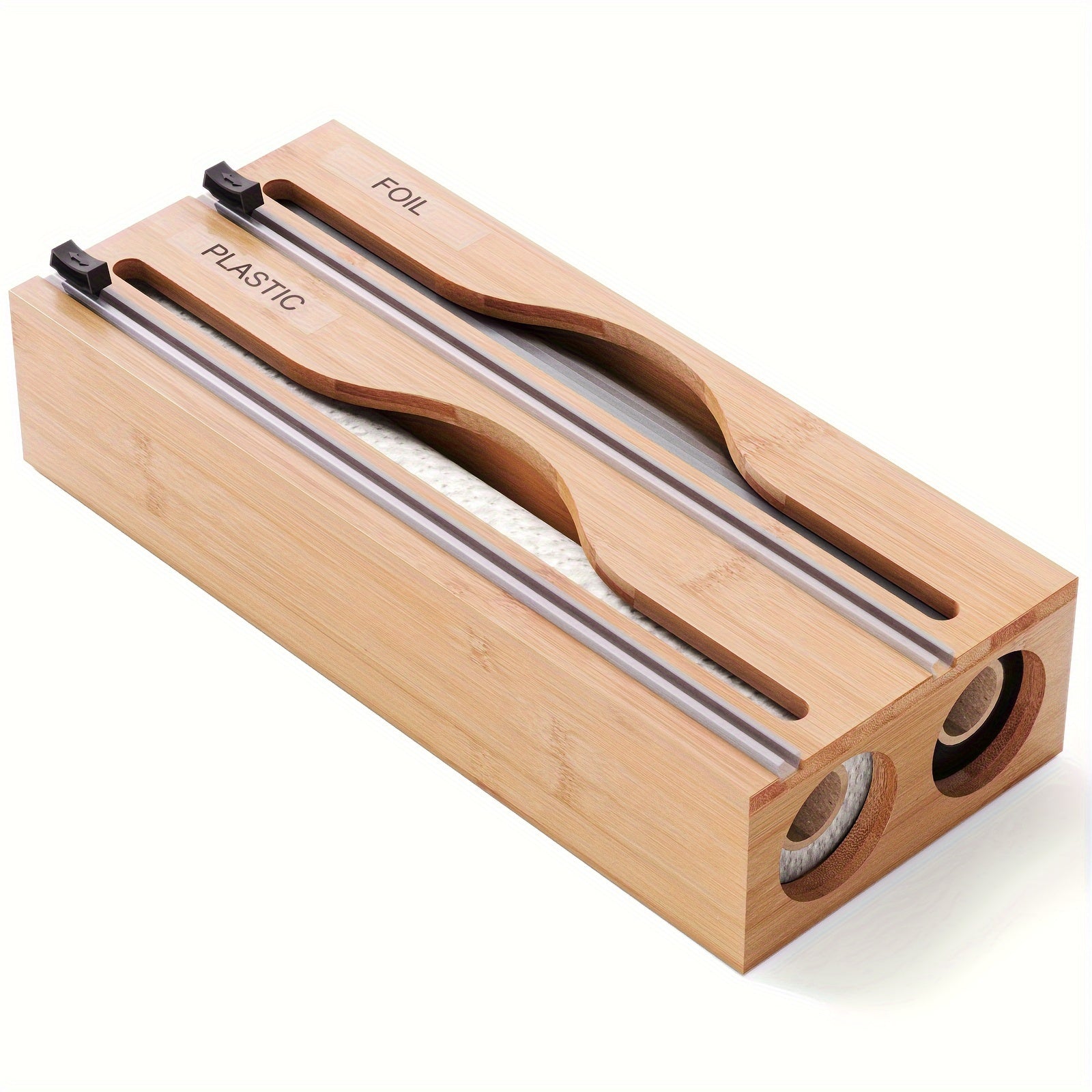 Bexley Foil Dispenser - Bamboo 2-in-1 Cutter Organizer 0