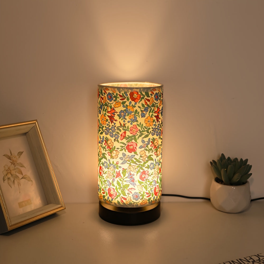 Bloom Table Lamp - Floral Fabric, Vintage Design for Bedroom or Living Room 4