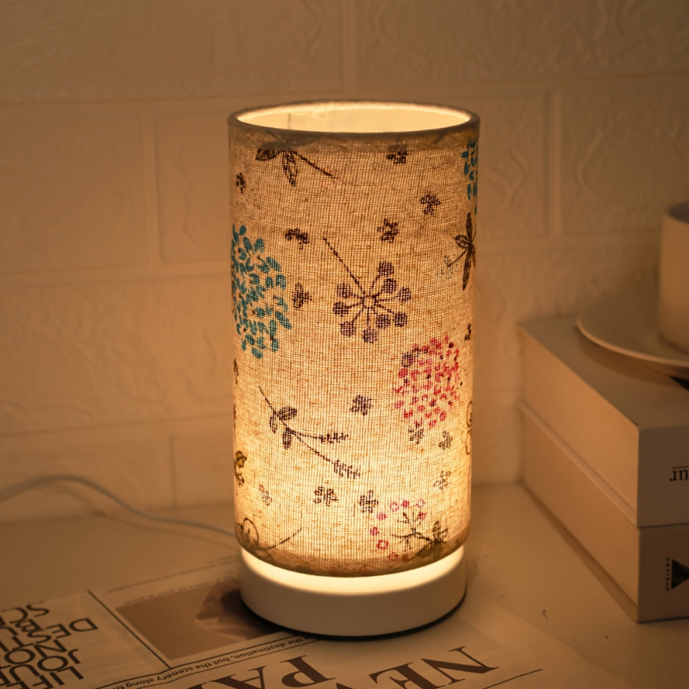 Bloom Table Lamp - Floral Fabric, Vintage Design for Bedroom or Living Room 6