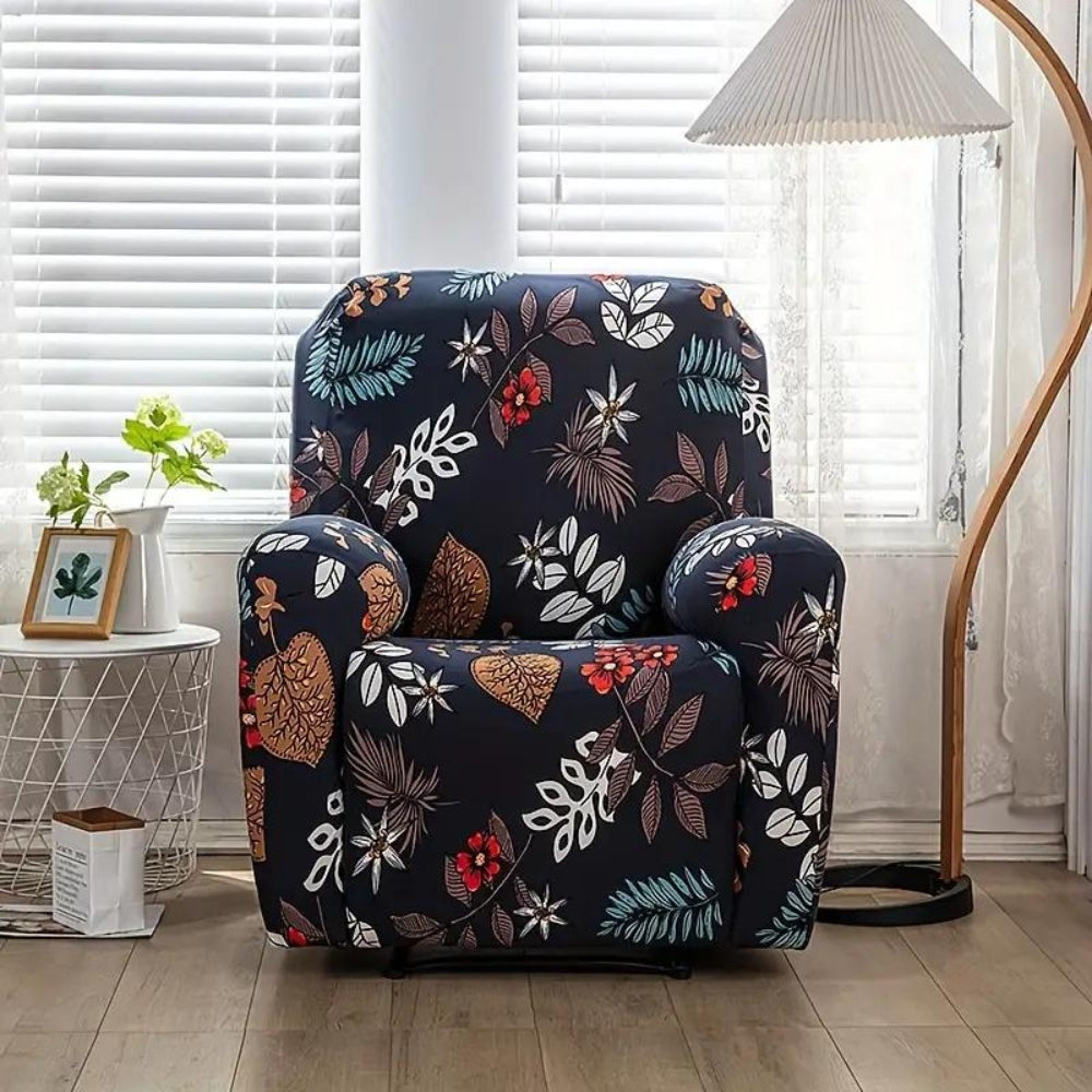Blossom Recliner Cover - Durable Stretchy Fabric with Side Pockets 0