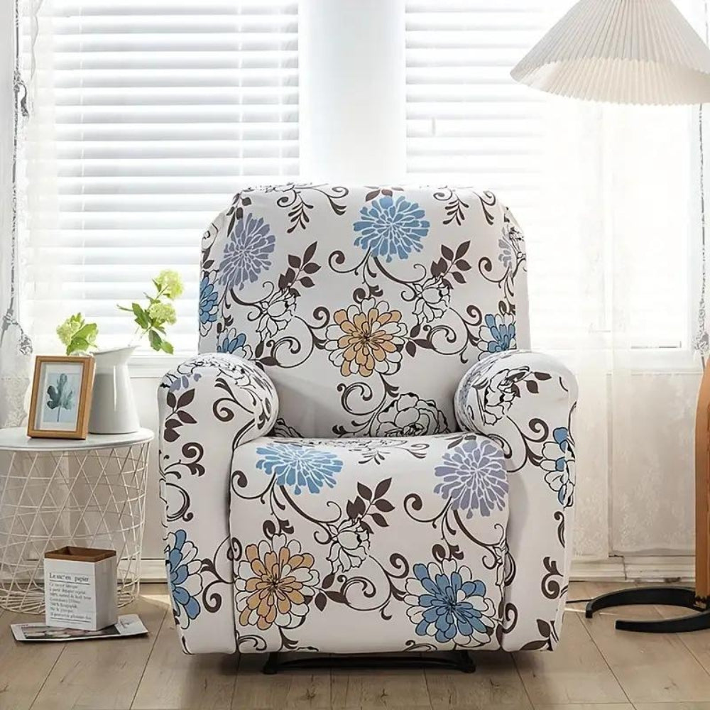 Blossom Recliner Cover - Durable Stretchy Fabric with Side Pockets 4