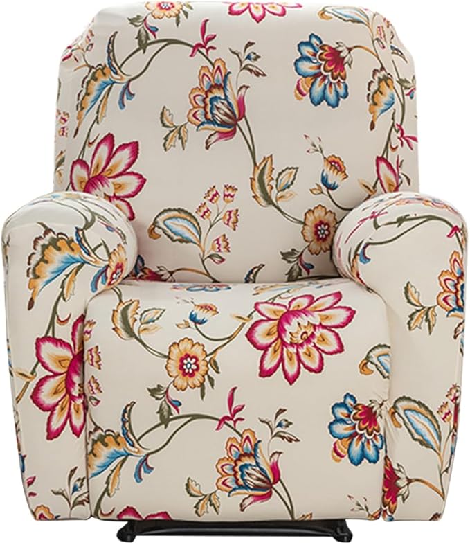 Blossom Recliner Cover - Durable Stretchy Fabric with Side Pockets 9