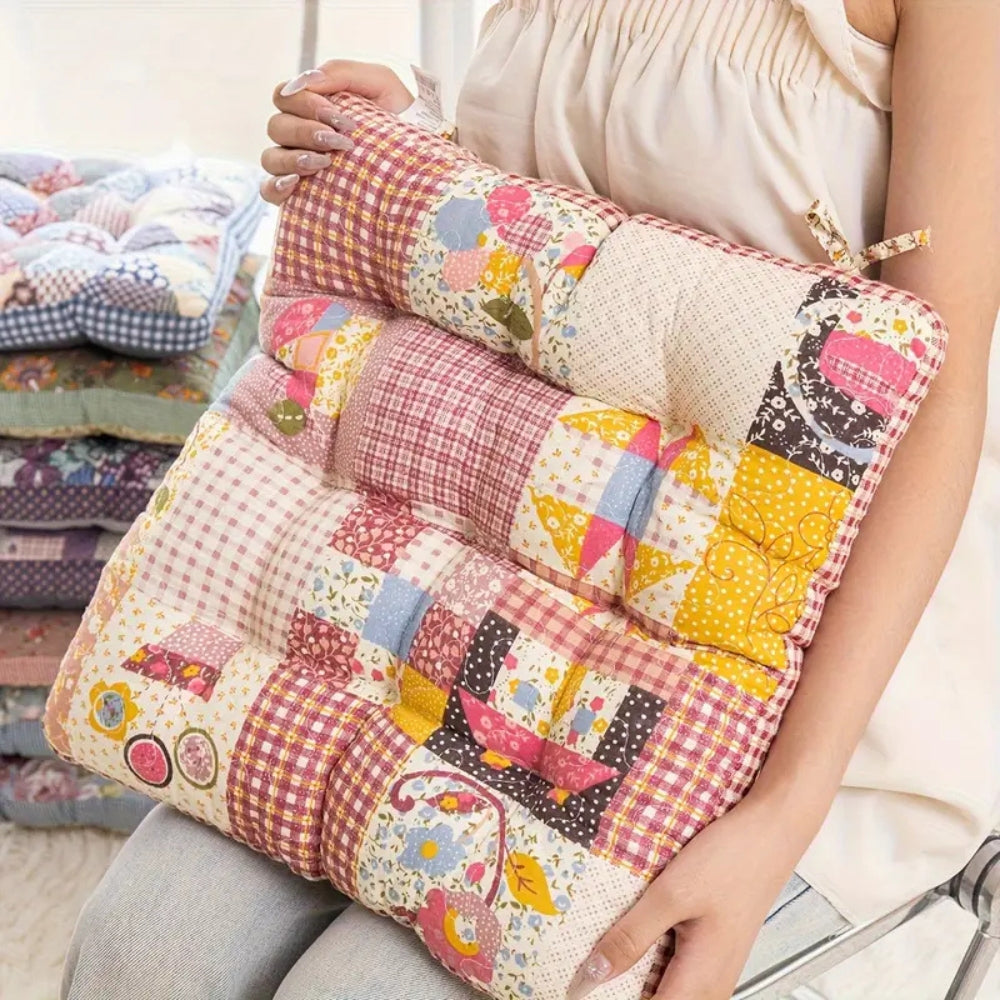 Blythe Seat Cushion - Thick Floral Microfiber for Chairs and Patios 7
