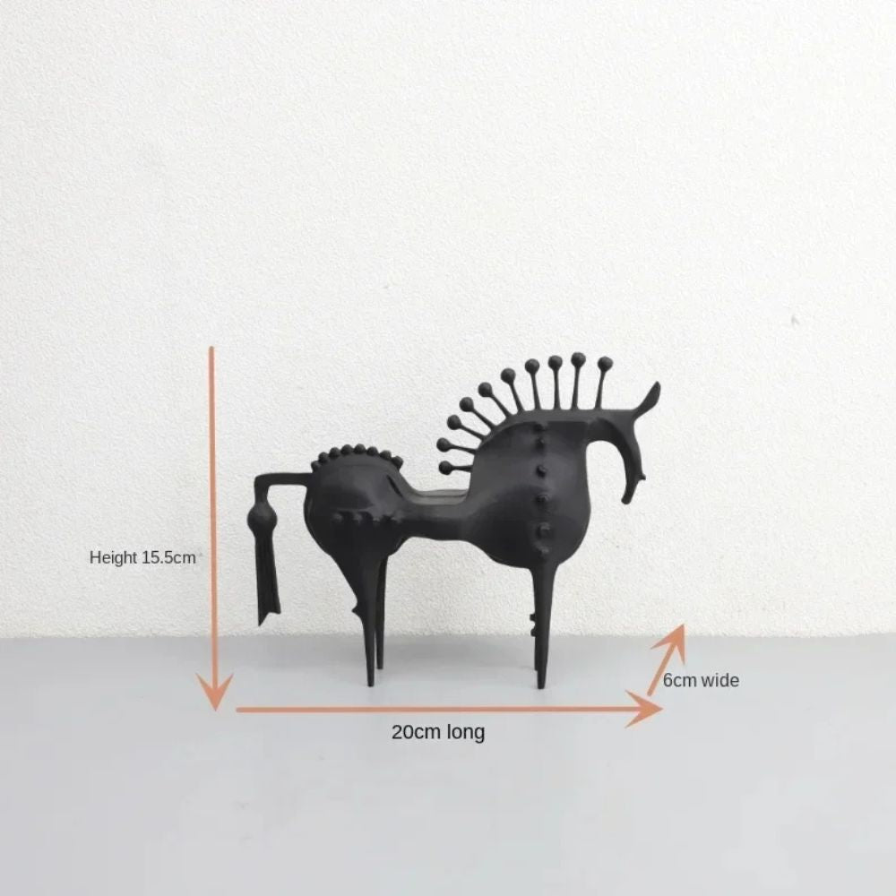 Bold Stallion Sculpture - High-Quality Metal, Abstract Design 0
