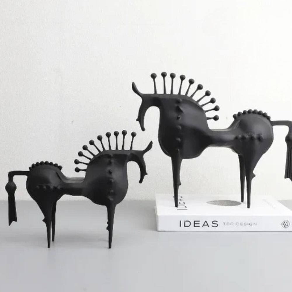 Bold Stallion Sculpture - High-Quality Metal, Abstract Design 1