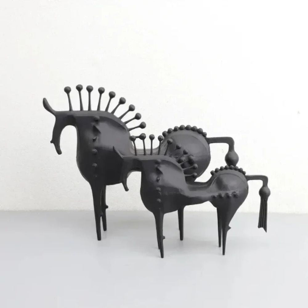 Bold Stallion Sculpture - High-Quality Metal, Abstract Design 5