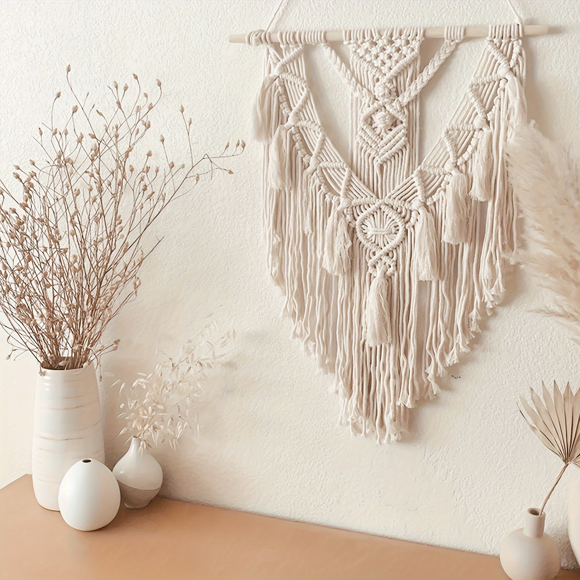 Bramble Macrame Wall Hanging - Handcrafted Cotton Tapestry, Boho Wall Art Decor 0
