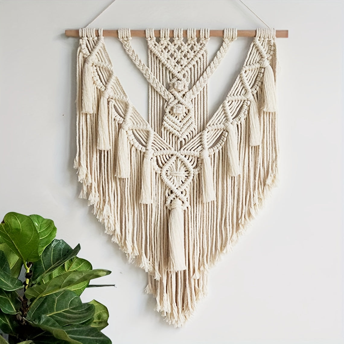 Bramble Macrame Wall Hanging - Handcrafted Cotton Tapestry, Boho Wall Art Decor 2