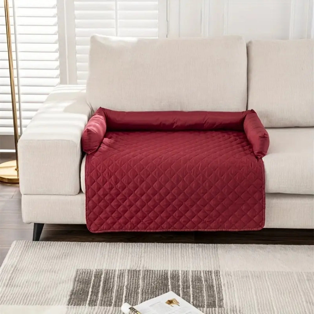 Breeze Pet Couch Cover - Water-Resistant Quilted Protector, Bolstered Comfort 1